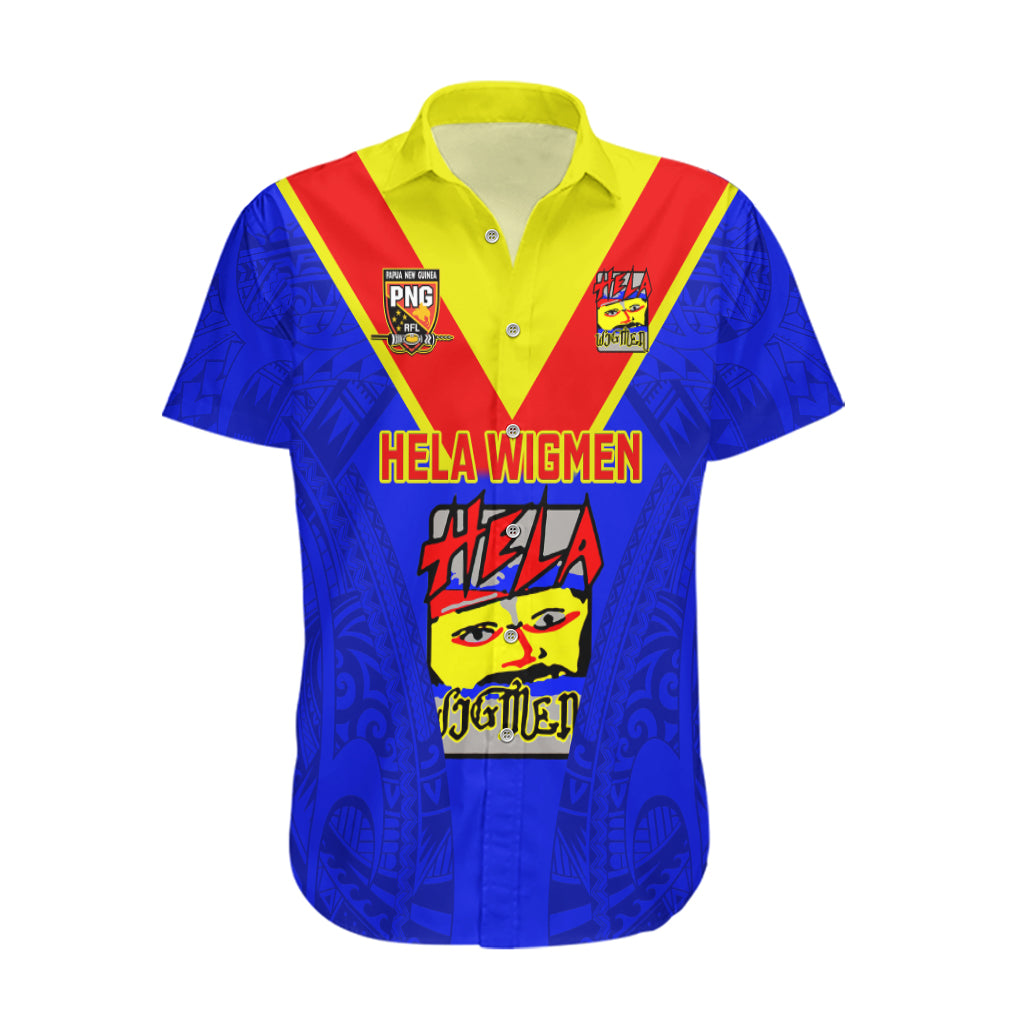 Custom Papua New Guinea Rugby Hawaiian Shirt Hela Wigmen PNG Polynesian Pattern - Wonder Print Shop