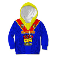 Custom Papua New Guinea Rugby Kid Hoodie Hela Wigmen PNG Polynesian Pattern - Wonder Print Shop