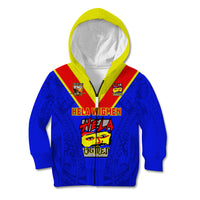 Custom Papua New Guinea Rugby Kid Hoodie Hela Wigmen PNG Polynesian Pattern - Wonder Print Shop