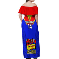 Custom Papua New Guinea Rugby Off Shoulder Maxi Dress Hela Wigmen PNG Polynesian Pattern - Wonder Print Shop