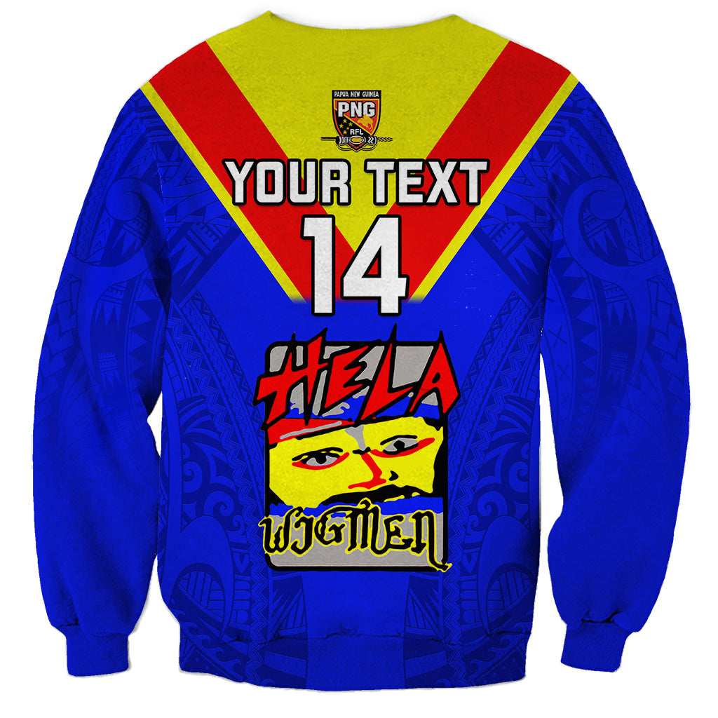 Custom Papua New Guinea Rugby Sweatshirt Hela Wigmen PNG Polynesian Pattern - Wonder Print Shop