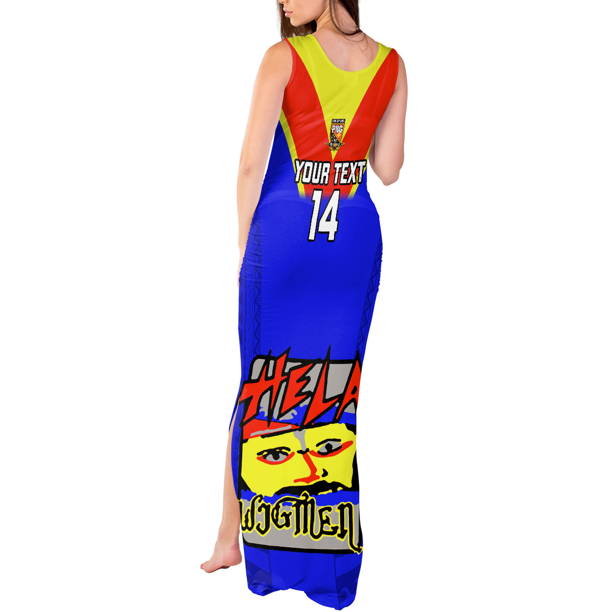 Custom Papua New Guinea Rugby Tank Maxi Dress Hela Wigmen PNG Polynesian Pattern - Wonder Print Shop