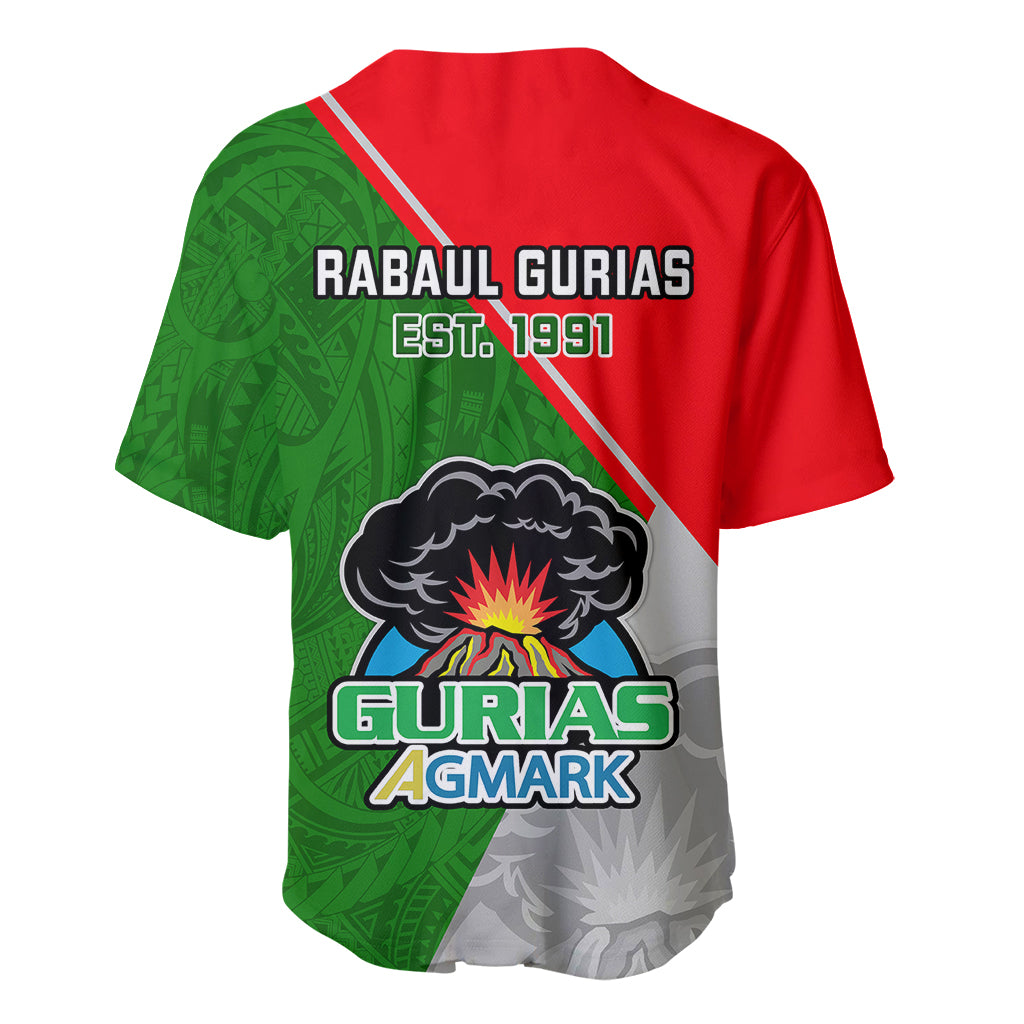 Papua New Guinea Rugby Baseball Jersey Rabaul Gurias PNG Polynesian Pattern - Wonder Print Shop