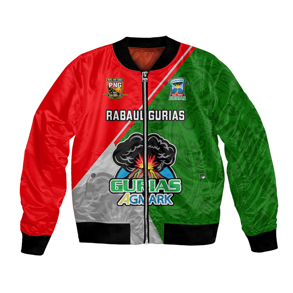 Papua New Guinea Rugby Bomber Jacket Rabaul Gurias PNG Polynesian Pattern - Wonder Print Shop