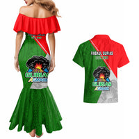 Papua New Guinea Rugby Couples Matching Mermaid Dress And Hawaiian Shirt Rabaul Gurias PNG Polynesian Pattern - Wonder Print Shop