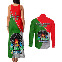 Papua New Guinea Rugby Couples Matching Tank Maxi Dress and Long Sleeve Button Shirts Rabaul Gurias PNG Polynesian Pattern - Wonder Print Shop
