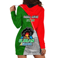 Papua New Guinea Rugby Hoodie Dress Rabaul Gurias PNG Polynesian Pattern - Wonder Print Shop