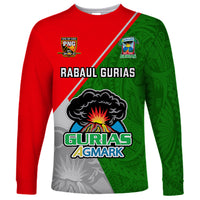 Papua New Guinea Rugby Long Sleeve Shirt Rabaul Gurias PNG Polynesian Pattern - Wonder Print Shop