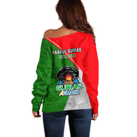 Papua New Guinea Rugby Off Shoulder Sweater Rabaul Gurias PNG Polynesian Pattern - Wonder Print Shop