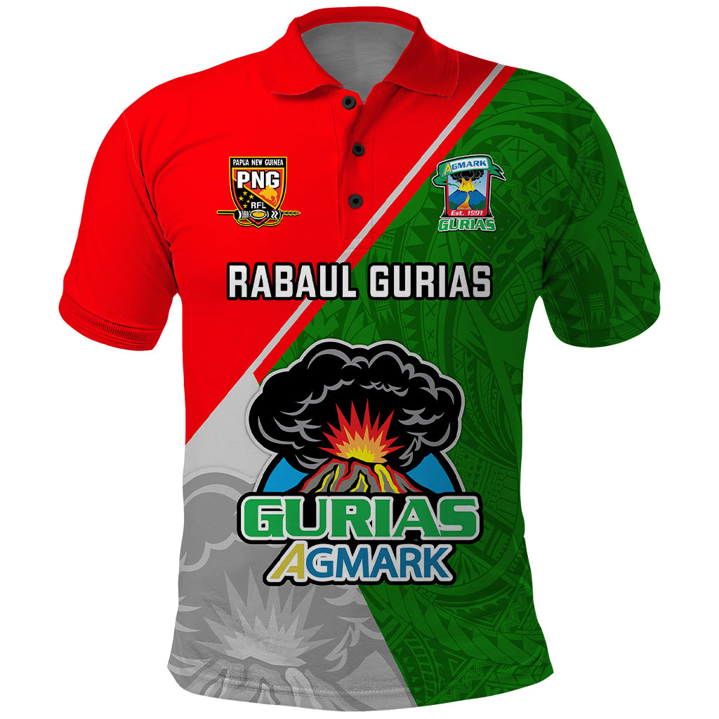 Papua New Guinea Rugby Polo Shirt Rabaul Gurias PNG Polynesian Pattern - Wonder Print Shop