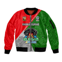 Papua New Guinea Rugby Sleeve Zip Bomber Jacket Rabaul Gurias PNG Polynesian Pattern - Wonder Print Shop