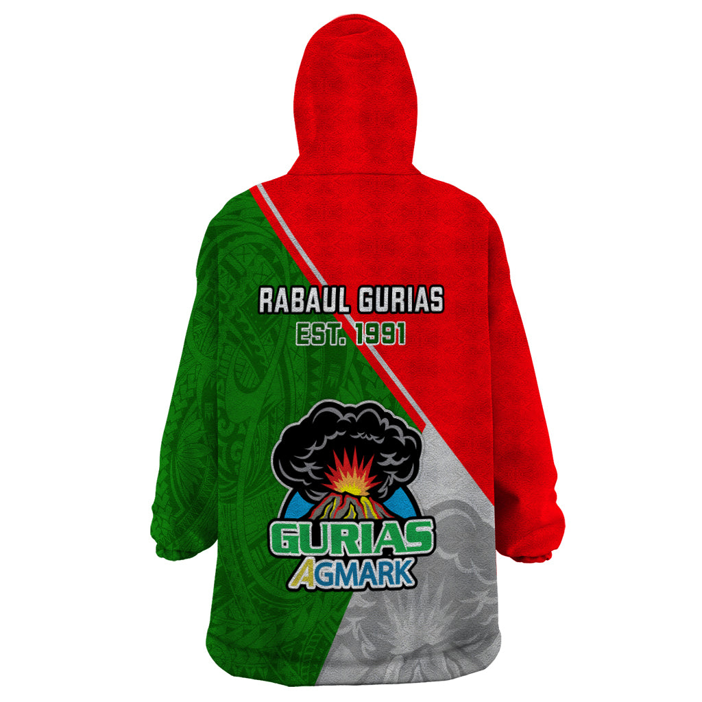 Papua New Guinea Rugby Wearable Blanket Hoodie Rabaul Gurias PNG Polynesian Pattern - Wonder Print Shop