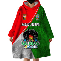 Papua New Guinea Rugby Wearable Blanket Hoodie Rabaul Gurias PNG Polynesian Pattern - Wonder Print Shop