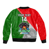 Custom Papua New Guinea Rugby Bomber Jacket Rabaul Gurias PNG Polynesian Pattern - Wonder Print Shop
