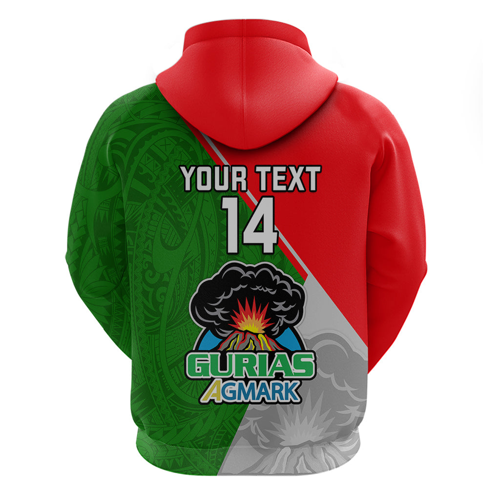 Custom Papua New Guinea Rugby Hoodie Rabaul Gurias PNG Polynesian Pattern - Wonder Print Shop