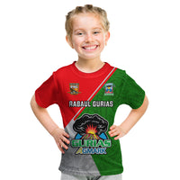 Custom Papua New Guinea Rugby Kid T Shirt Rabaul Gurias PNG Polynesian Pattern - Wonder Print Shop