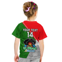 Custom Papua New Guinea Rugby Kid T Shirt Rabaul Gurias PNG Polynesian Pattern - Wonder Print Shop