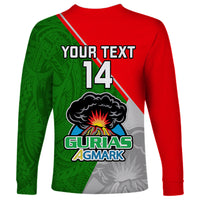 Custom Papua New Guinea Rugby Long Sleeve Shirt Rabaul Gurias PNG Polynesian Pattern - Wonder Print Shop