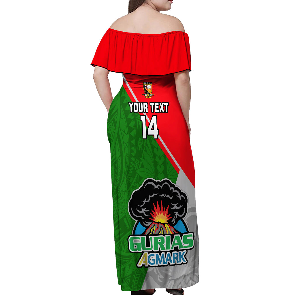 Custom Papua New Guinea Rugby Off Shoulder Maxi Dress Rabaul Gurias PNG Polynesian Pattern - Wonder Print Shop
