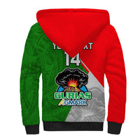 Custom Papua New Guinea Rugby Sherpa Hoodie Rabaul Gurias PNG Polynesian Pattern - Wonder Print Shop
