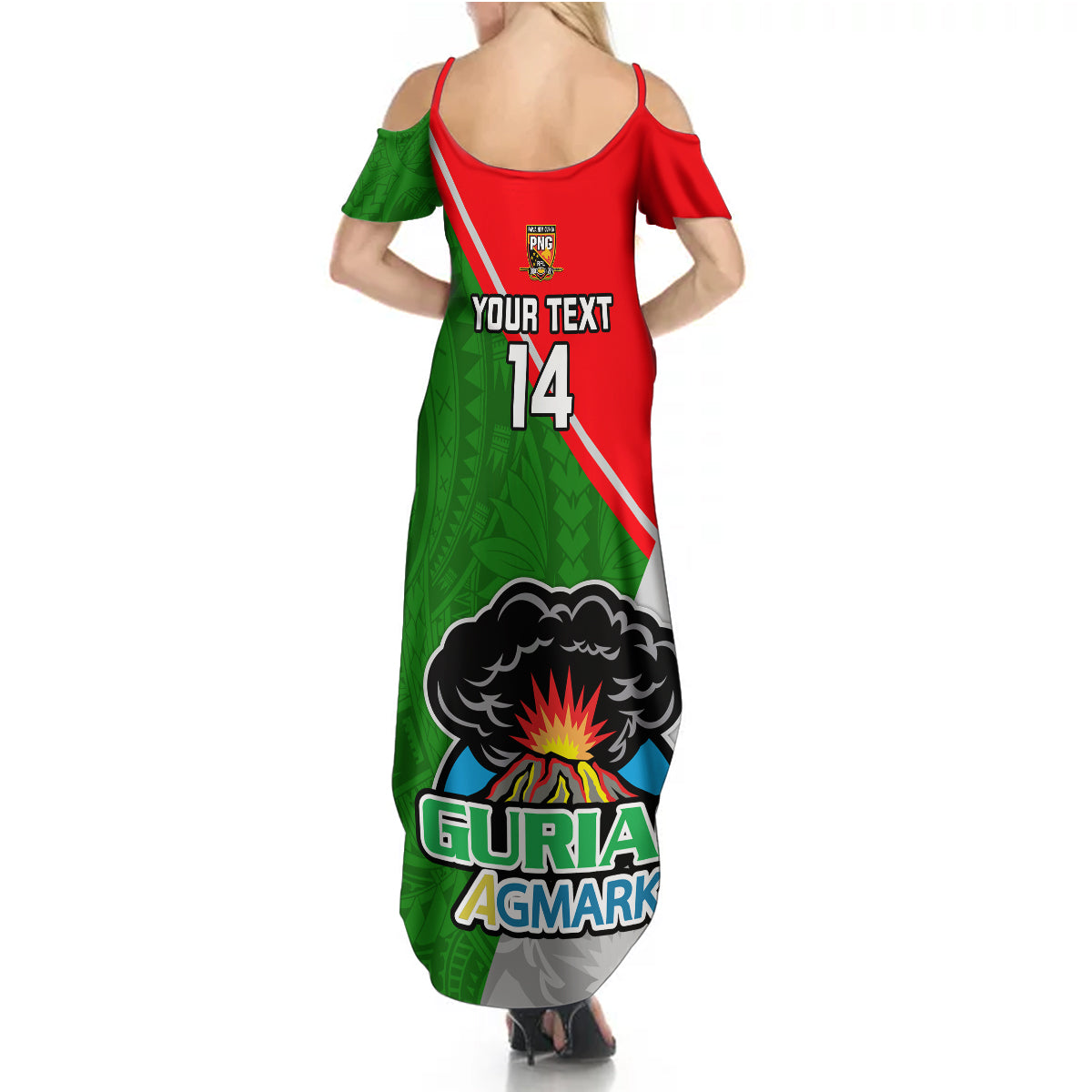 Custom Papua New Guinea Rugby Summer Maxi Dress Rabaul Gurias PNG Polynesian Pattern - Wonder Print Shop