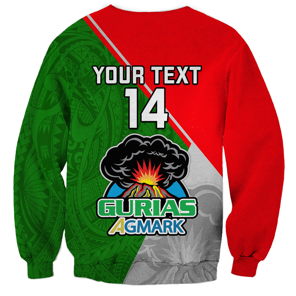 Custom Papua New Guinea Rugby Sweatshirt Rabaul Gurias PNG Polynesian Pattern - Wonder Print Shop