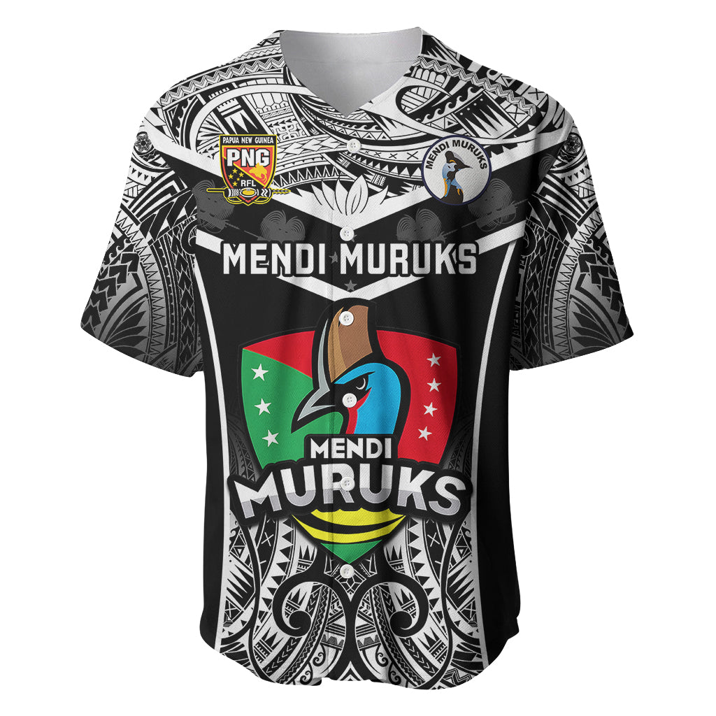 Papua New Guinea Rugby Baseball Jersey Mendi Muruks PNG Polynesian Pattern - Wonder Print Shop