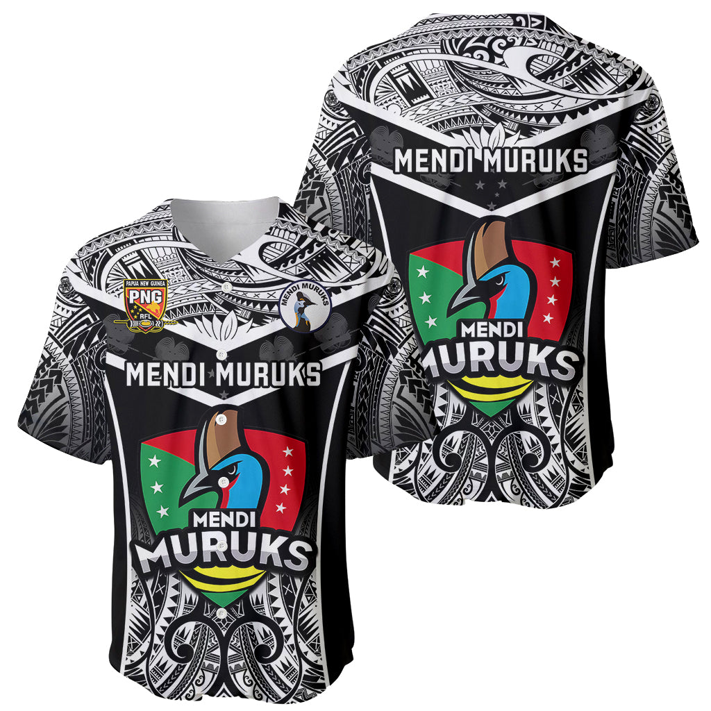 Papua New Guinea Rugby Baseball Jersey Mendi Muruks PNG Polynesian Pattern - Wonder Print Shop