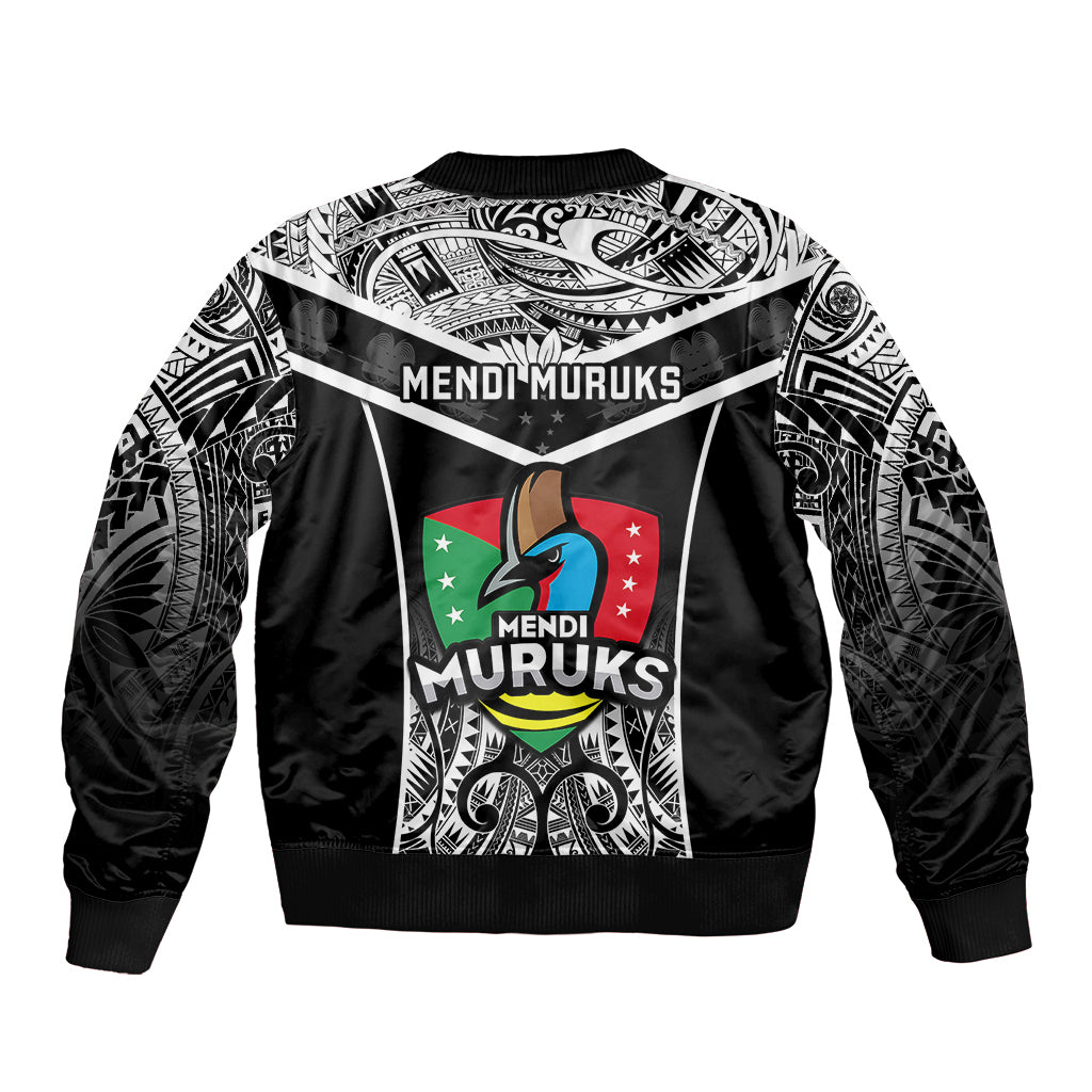 Papua New Guinea Rugby Bomber Jacket Mendi Muruks PNG Polynesian Pattern - Wonder Print Shop