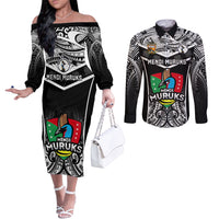 papua-new-guinea-rugby-couples-matching-off-the-shoulder-long-sleeve-dress-and-long-sleeve-button-shirts-mendi-muruks-png-polynesian-pattern