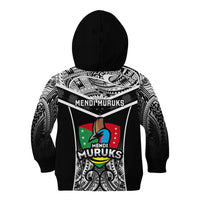 Papua New Guinea Rugby Kid Hoodie Mendi Muruks PNG Polynesian Pattern - Wonder Print Shop