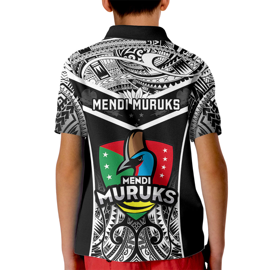 Papua New Guinea Rugby Kid Polo Shirt Mendi Muruks PNG Polynesian Pattern - Wonder Print Shop