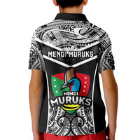 Papua New Guinea Rugby Kid Polo Shirt Mendi Muruks PNG Polynesian Pattern - Wonder Print Shop