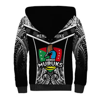 Papua New Guinea Rugby Sherpa Hoodie Mendi Muruks PNG Polynesian Pattern - Wonder Print Shop