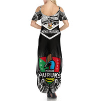 Papua New Guinea Rugby Summer Maxi Dress Mendi Muruks PNG Polynesian Pattern - Wonder Print Shop