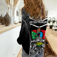 Papua New Guinea Rugby Women Casual Shirt Mendi Muruks PNG Polynesian Pattern - Wonder Print Shop