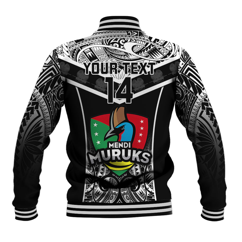 Custom Papua New Guinea Rugby Baseball Jacket Mendi Muruks PNG Polynesian Pattern - Wonder Print Shop