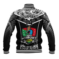 Custom Papua New Guinea Rugby Baseball Jacket Mendi Muruks PNG Polynesian Pattern - Wonder Print Shop