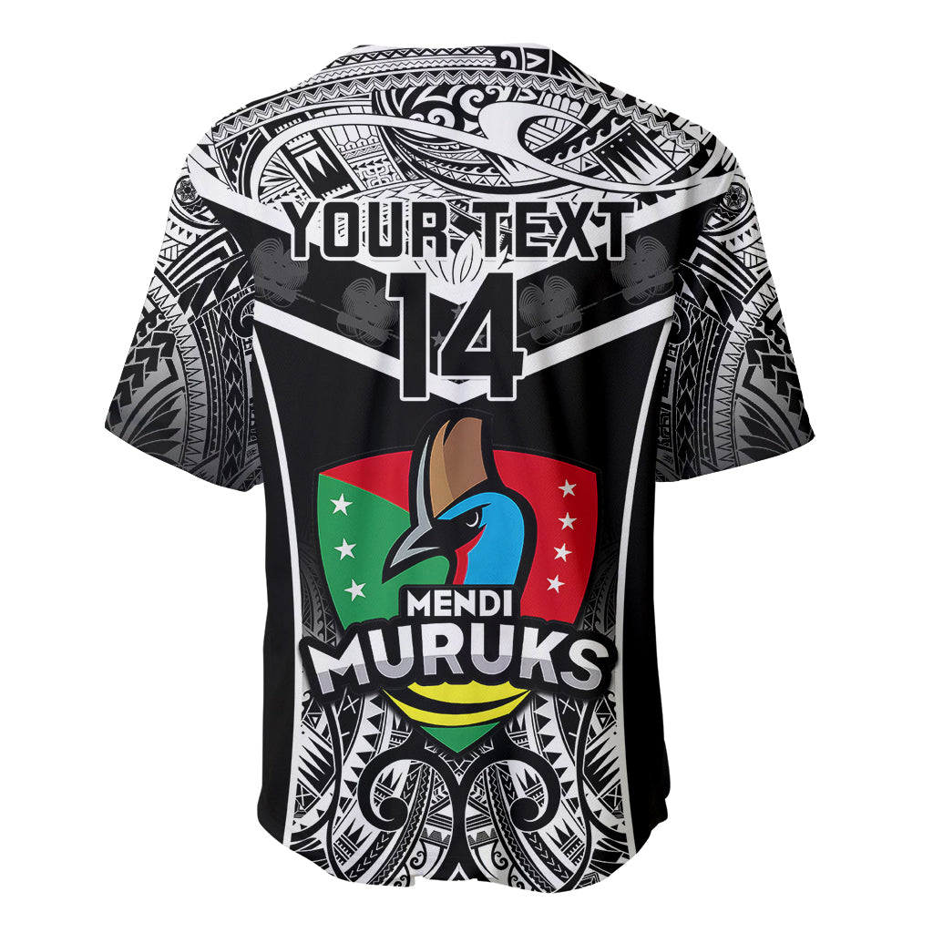 Custom Papua New Guinea Rugby Baseball Jersey Mendi Muruks PNG Polynesian Pattern - Wonder Print Shop