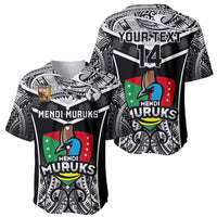 Custom Papua New Guinea Rugby Baseball Jersey Mendi Muruks PNG Polynesian Pattern - Wonder Print Shop