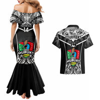 Custom Papua New Guinea Rugby Couples Matching Mermaid Dress And Hawaiian Shirt Mendi Muruks PNG Polynesian Pattern - Wonder Print Shop