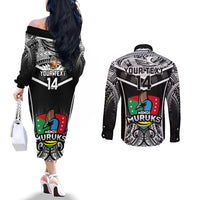 custom-papua-new-guinea-rugby-couples-matching-off-the-shoulder-long-sleeve-dress-and-long-sleeve-button-shirts-mendi-muruks-png-polynesian-pattern