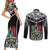 Custom Papua New Guinea Rugby Couples Matching Short Sleeve Bodycon Dress and Long Sleeve Button Shirts Mendi Muruks PNG Polynesian Pattern - Wonder Print Shop