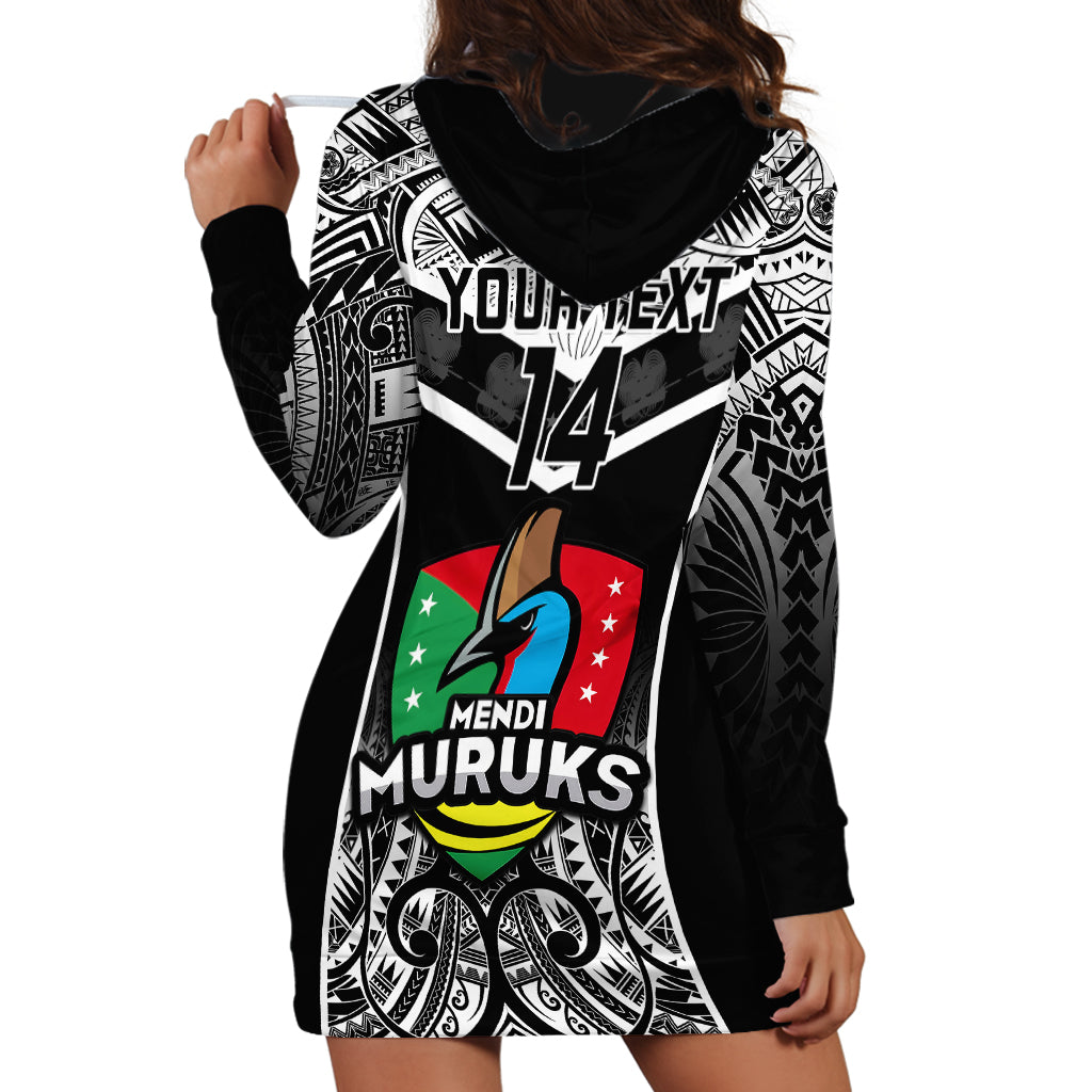 Custom Papua New Guinea Rugby Hoodie Dress Mendi Muruks PNG Polynesian Pattern - Wonder Print Shop