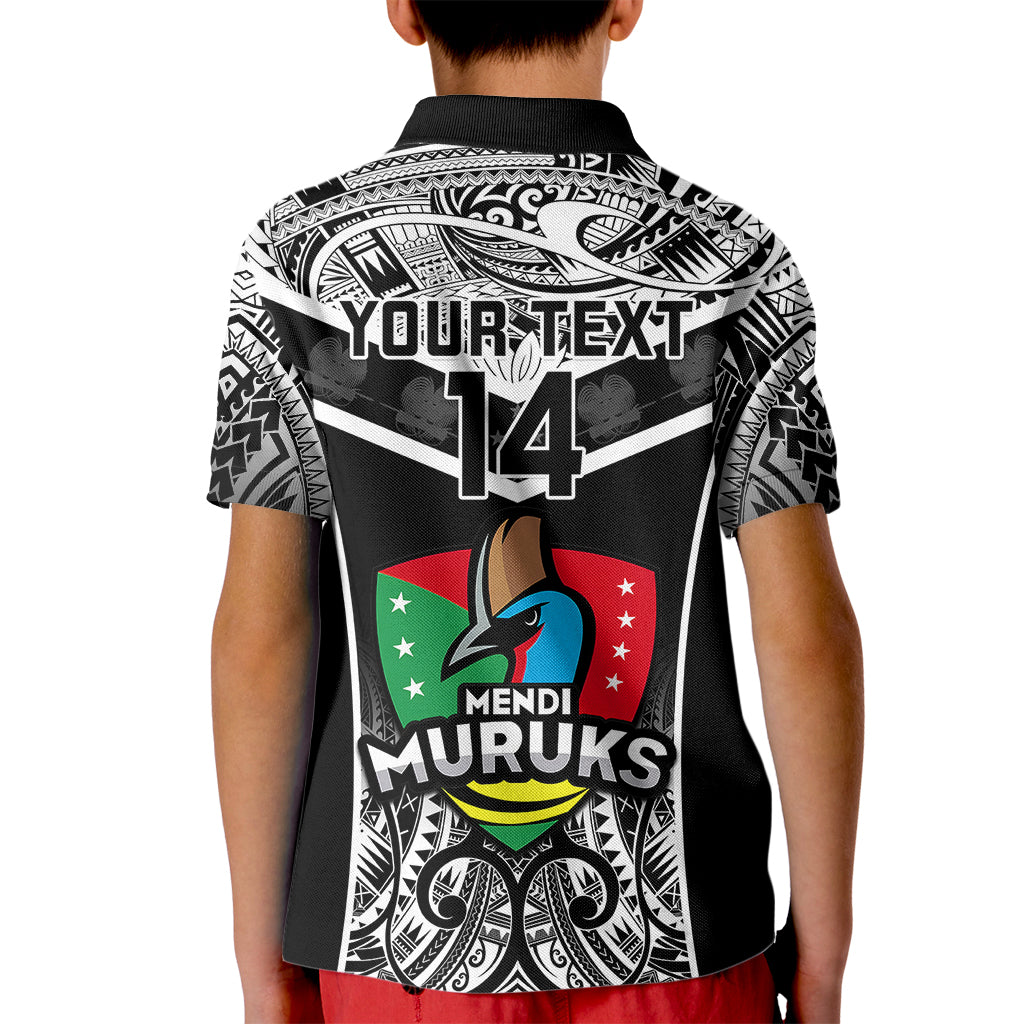 Custom Papua New Guinea Rugby Kid Polo Shirt Mendi Muruks PNG Polynesian Pattern - Wonder Print Shop