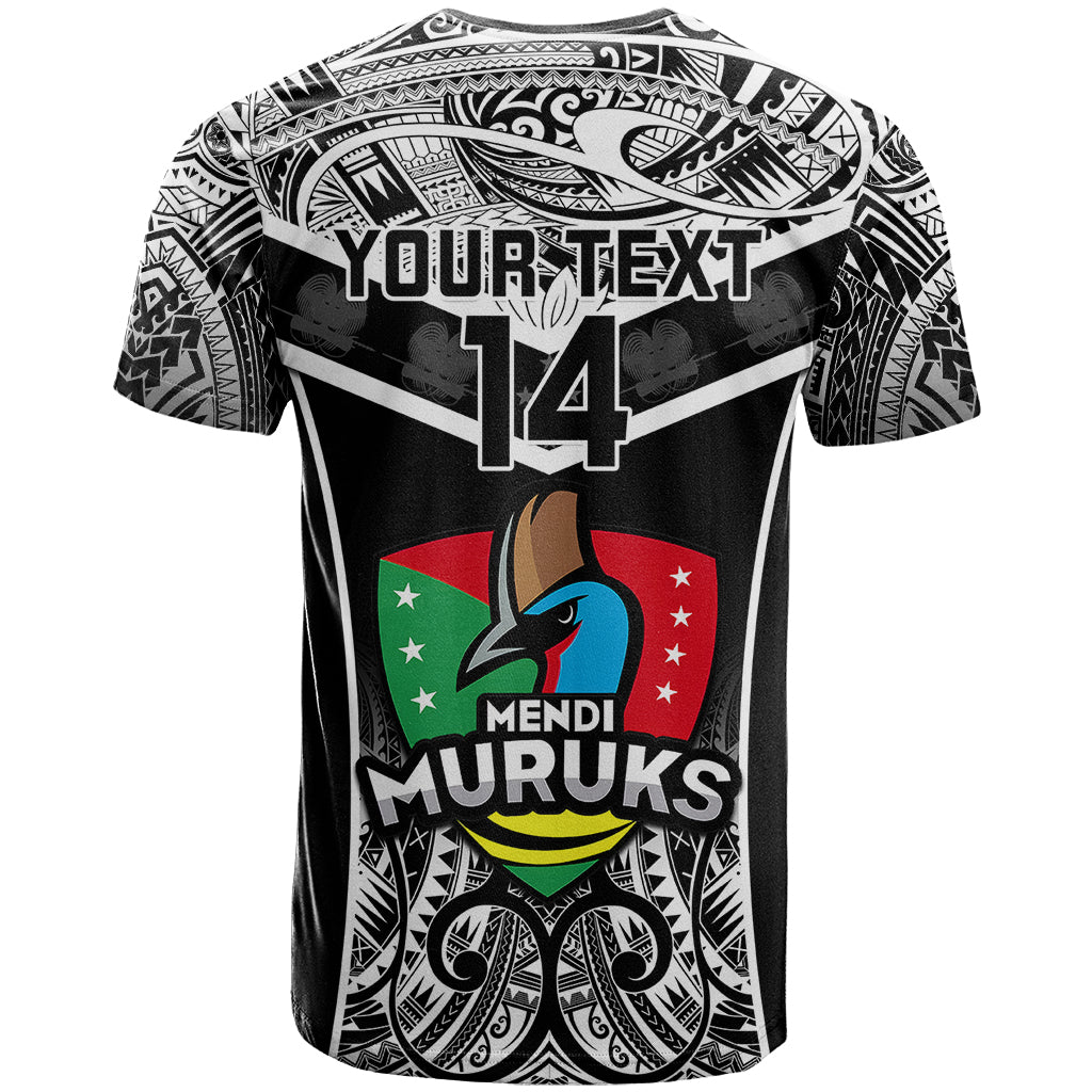 Custom Papua New Guinea Rugby T Shirt Mendi Muruks PNG Polynesian Pattern - Wonder Print Shop