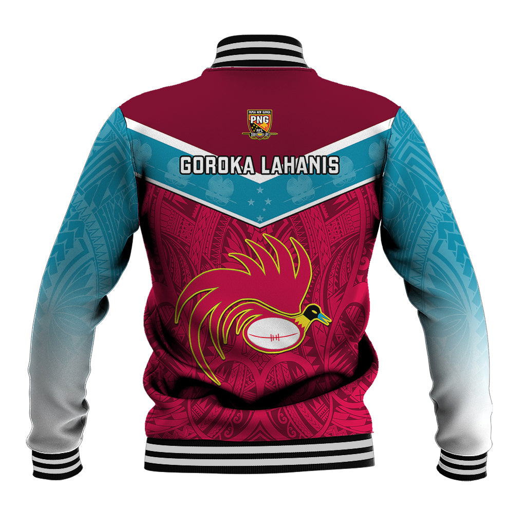 Papua New Guinea Rugby Baseball Jacket Goroka Lahanis PNG Polynesian Pattern - Wonder Print Shop