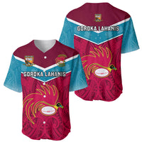Papua New Guinea Rugby Baseball Jersey Goroka Lahanis PNG Polynesian Pattern - Wonder Print Shop