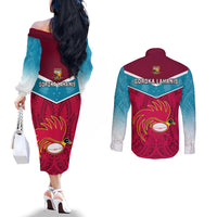 papua-new-guinea-rugby-couples-matching-off-the-shoulder-long-sleeve-dress-and-long-sleeve-button-shirts-goroka-lahanis-png-polynesian-pattern