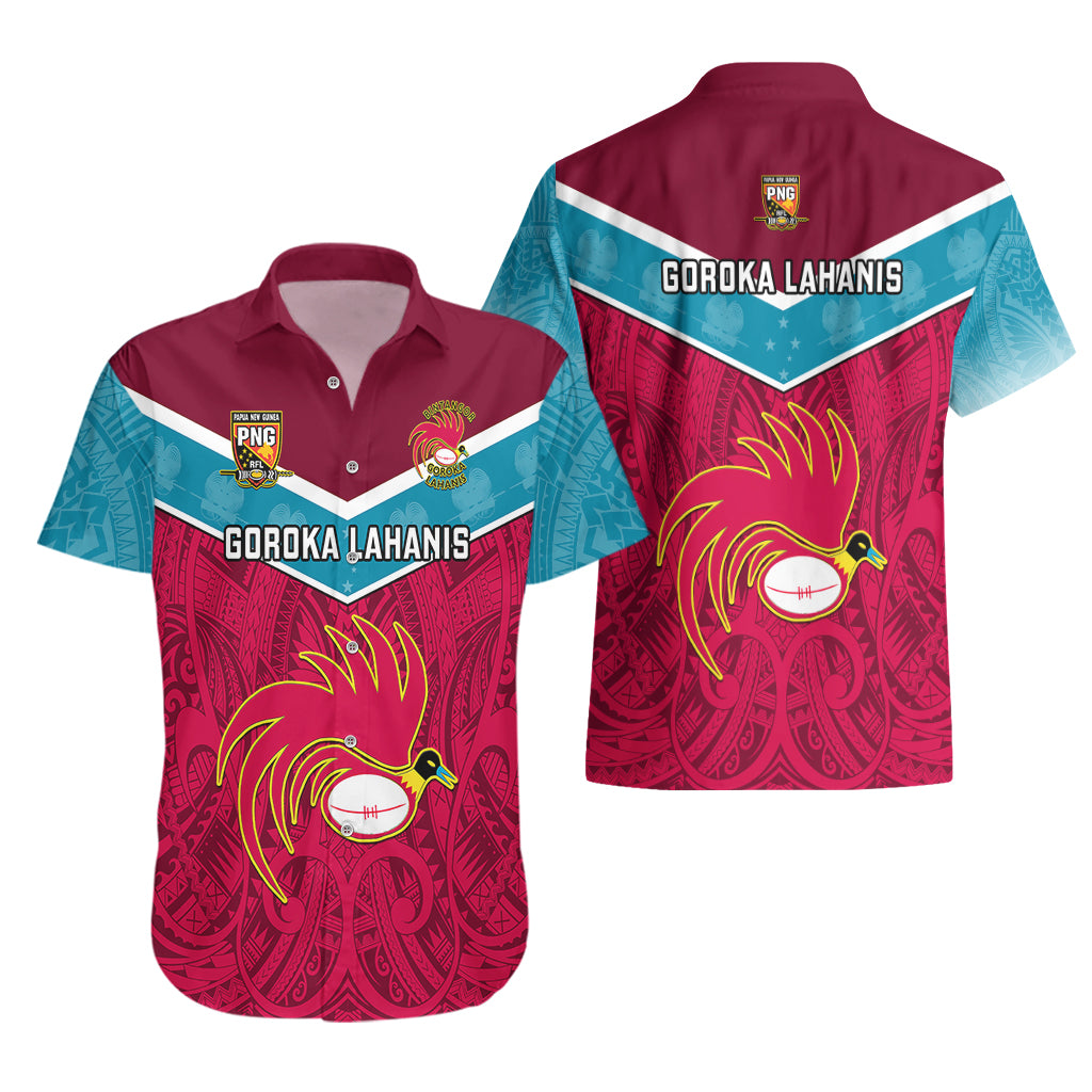 Papua New Guinea Rugby Hawaiian Shirt Goroka Lahanis PNG Polynesian Pattern - Wonder Print Shop